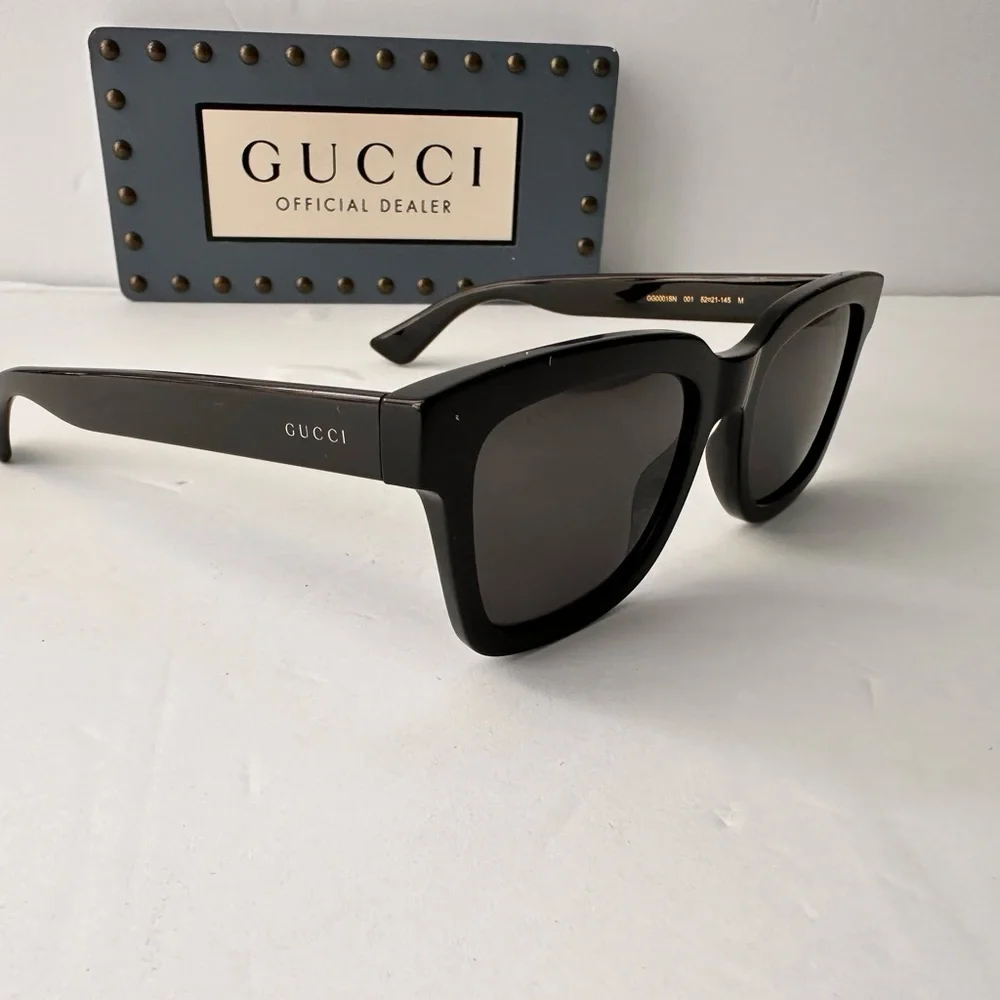 Authentic Gucci Smoke Square Men's Sunglasses GG0001SN 001